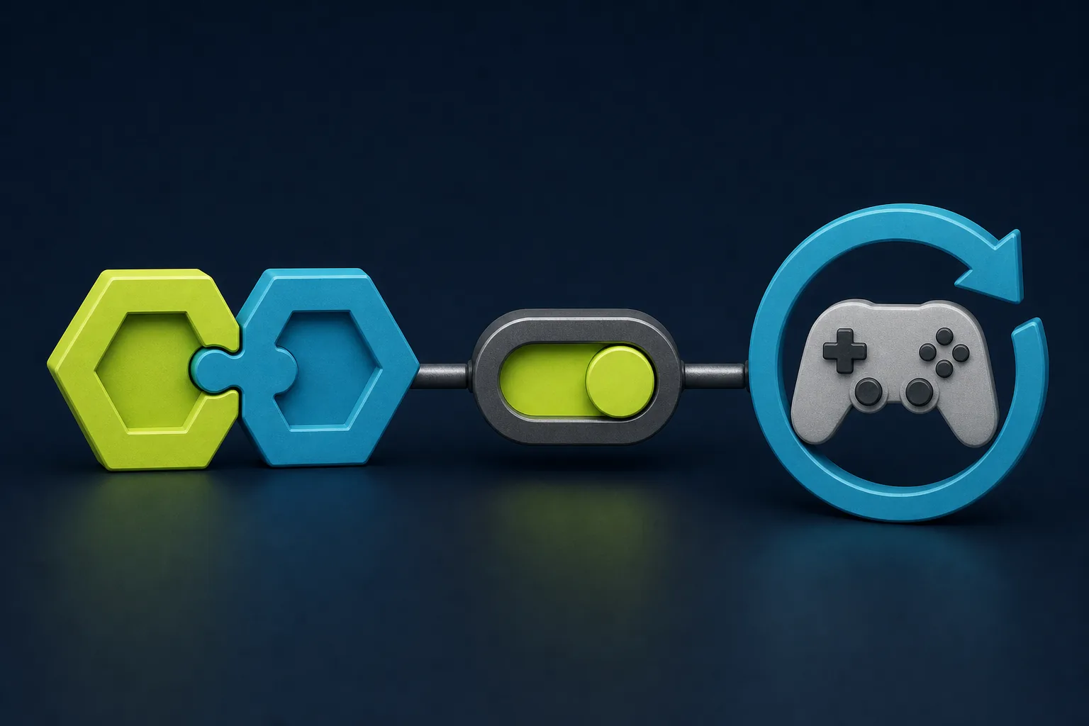 Concept illustration of matching identifiers, an enabled switch, and a restart arrow